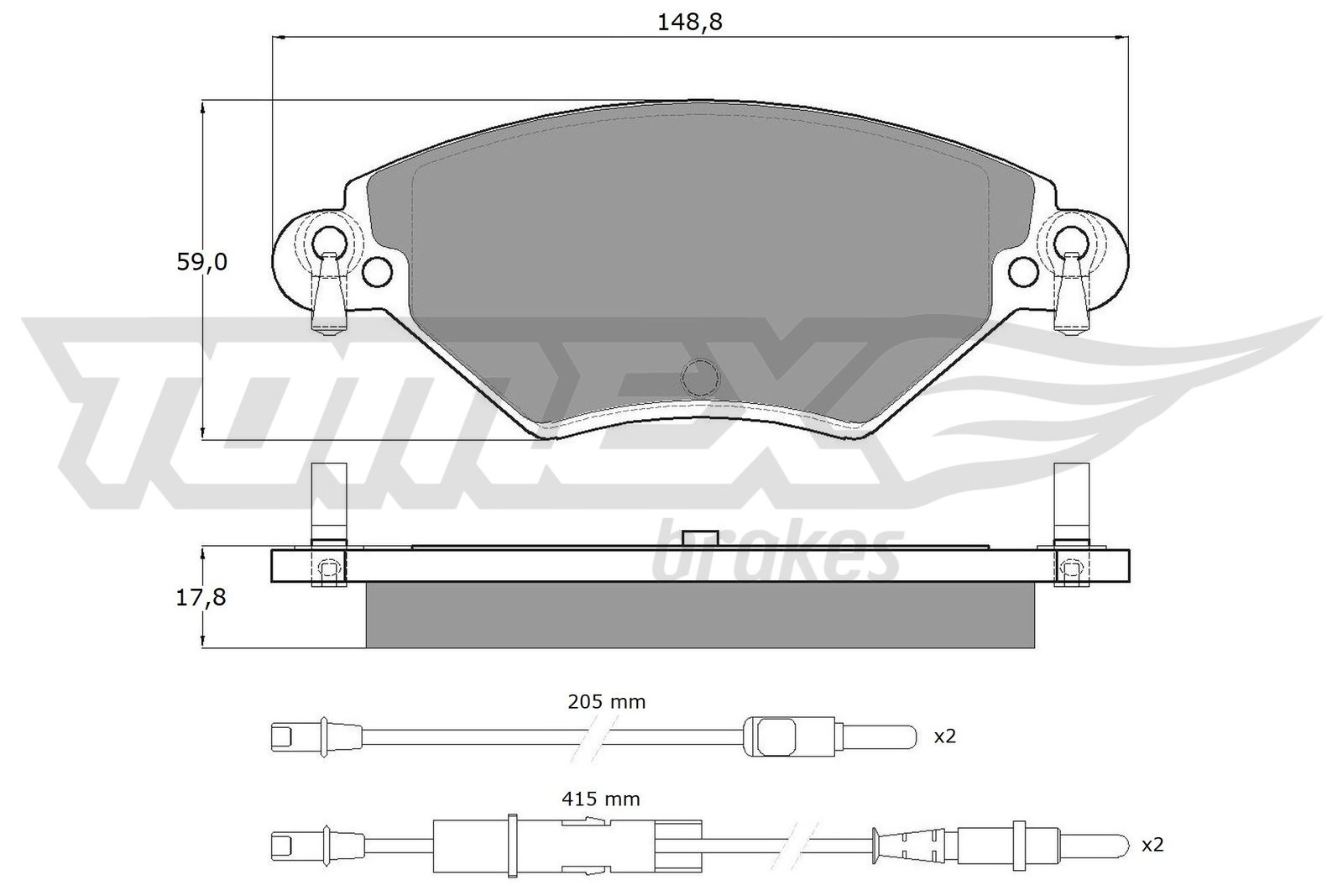 Sada brzdových platničiek kotúčovej brzdy TOMEX Brakes